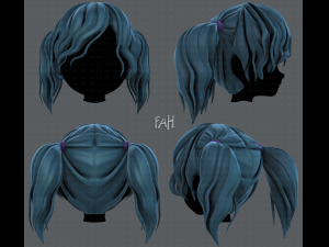 3d hair style for girl v70 Modèle 3D
