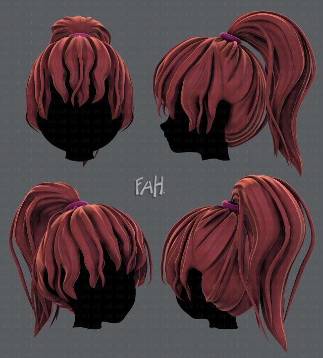 3d hair style for girl v71 3D Model .c4d .max .obj .3ds .fbx .stl .blend 