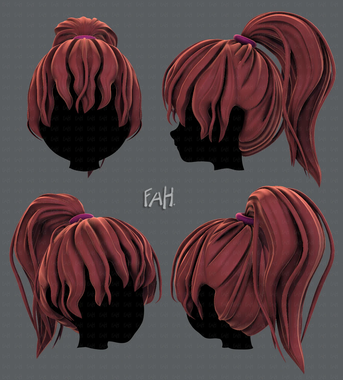 3d hair style for girl v71 3D Model .c4d .max .obj .3ds .fbx .stl .blend 