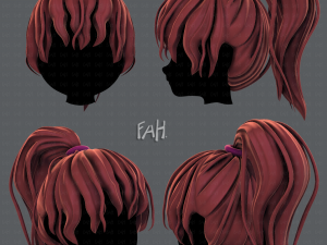 3d hair style for girl v71 3D Model