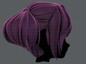 3d hair style for girl v72 3D 모델