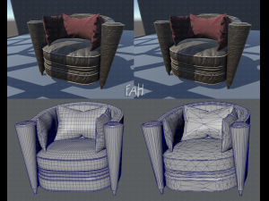 armchair low and hi 3D मॉडल