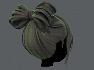 3d hair style for girl v74 3D Model