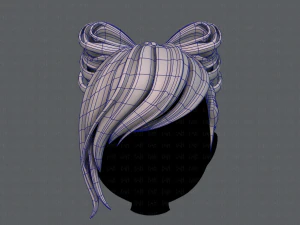 3d hair style for girl v74 3D Model