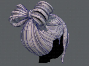 3d hair style for girl v74 3D Model