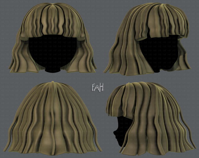 3d hair style for girl v75 Modello 3D .c4d .max .obj .3ds .fbx .stl .blend 