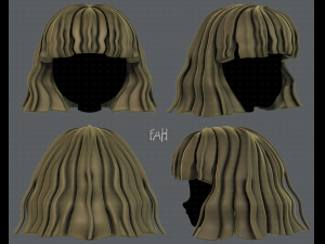 3d hair style for girl v75 3D Model