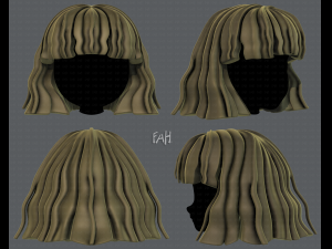 3d hair style for girl v75 Modelo 3D