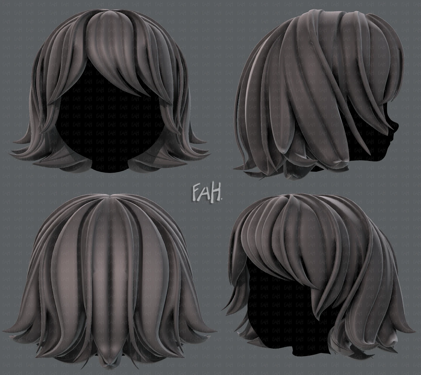 3d hair style for girl v76 3D Model .c4d .max .obj .3ds .fbx .stl .blend