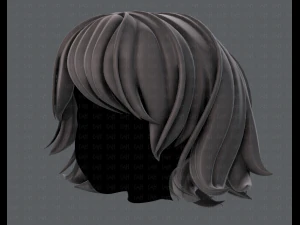 3d hair style for girl v76 3D Model
