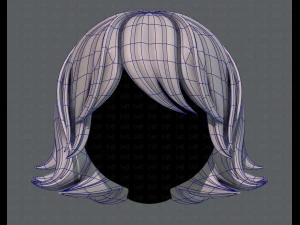 3d hair style for girl v76 3D Model