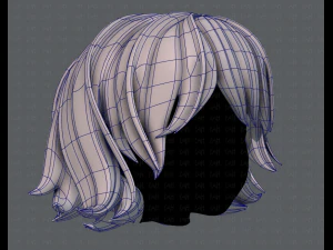 3d hair style for girl v76 3D Model