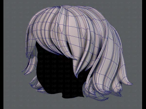 3d hair style for girl v76 3D Model