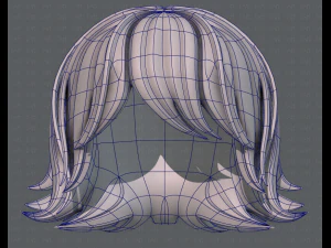 3d hair style for girl v76 3D Model