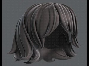 3d hair style for girl v76 3D Model