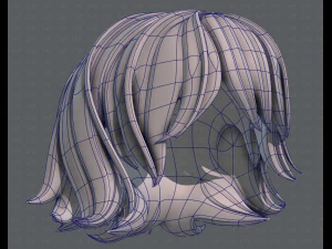3d hair style for girl v76 3D Model