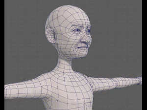 base mesh old man character v08 3D Model