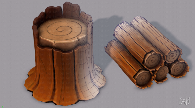 stump v01 3D Model .c4d .max .obj .3ds .fbx .stl .blend 