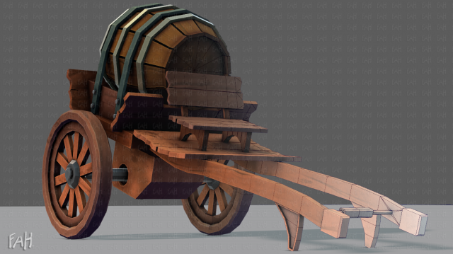 medieval cartv02 3D Model .c4d .max .obj .3ds .fbx .stl .blend 