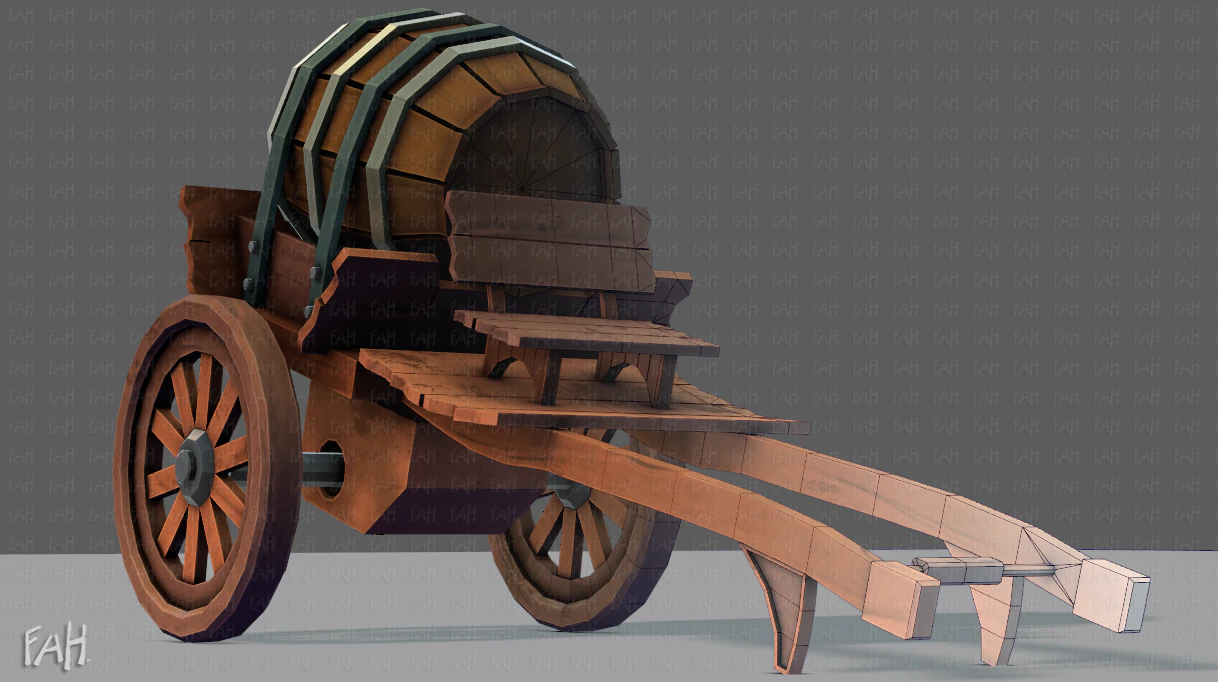 medieval cartv02 3D Model .c4d .max .obj .3ds .fbx .stl .blend 