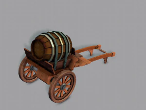 medieval cartv02 3D Model