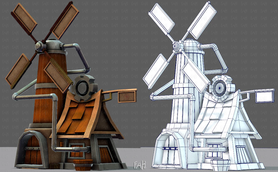 wind turbine v01 3D Model .c4d .max .obj .3ds .fbx .stl .blend 