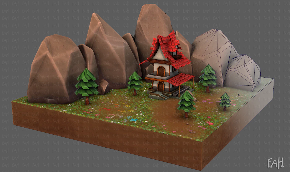 cartoon scenes v01 3D Model .c4d .max .obj .3ds .fbx .stl .blend 