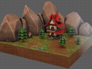 cartoon scenes v01 3D Модель