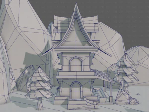 cartoon scenes v01 3D Model
