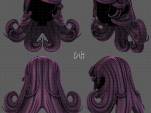 3d hair style for girl v77 3D Model