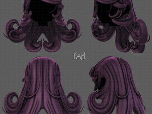 3d зачіска для дівчини v77 3D Модель