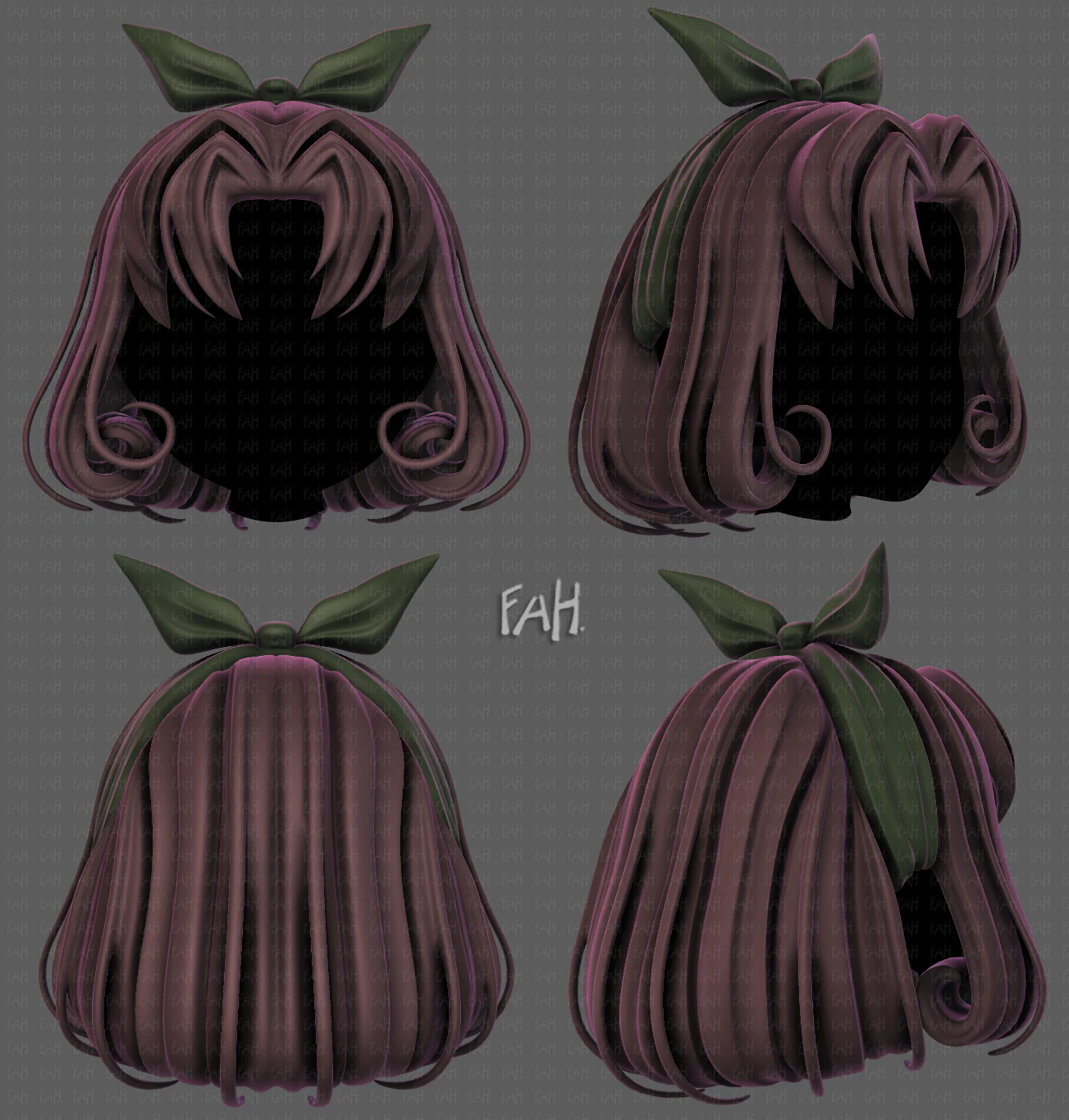 3d hair style for girl v78 3D Model .c4d .max .obj .3ds .fbx .stl .blend 
