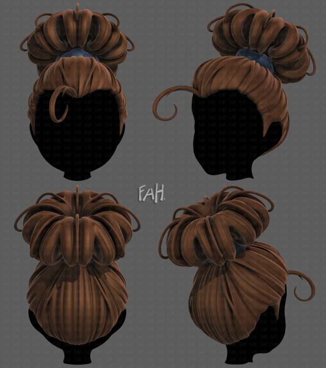 3d hair style for girl v80 Modelo 3D .c4d .max .obj .3ds .fbx .stl .blend