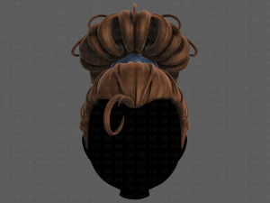 3d hair style for girl v80 3D Model