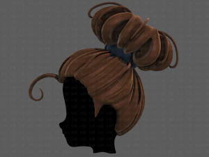 3d hair style for girl v80 3D Model