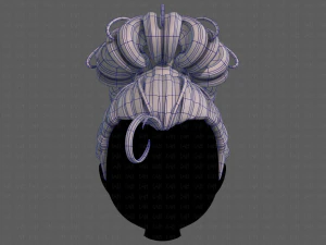 3d hair style for girl v80 3D Model