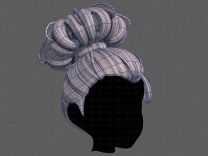 3d hair style for girl v80 3D Model