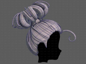 3d hair style for girl v80 3D Model
