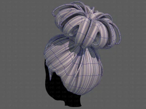 3d hair style for girl v80 3D Model