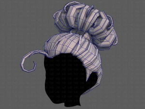3d hair style for girl v80 3D Model
