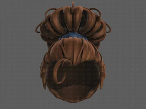 3d hair style for girl v80 3D Model