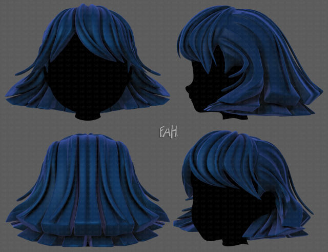 3d hair style for girl v81 3D Модель .c4d .max .obj .3ds .fbx .stl .blend 