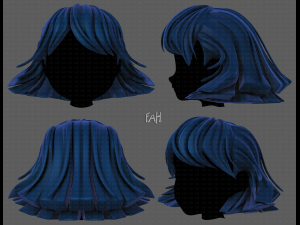 3d hair style for girl v81 3D Model