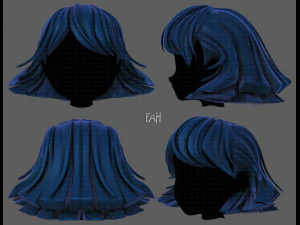 3d зачіска для дівчини v81 3D Модель