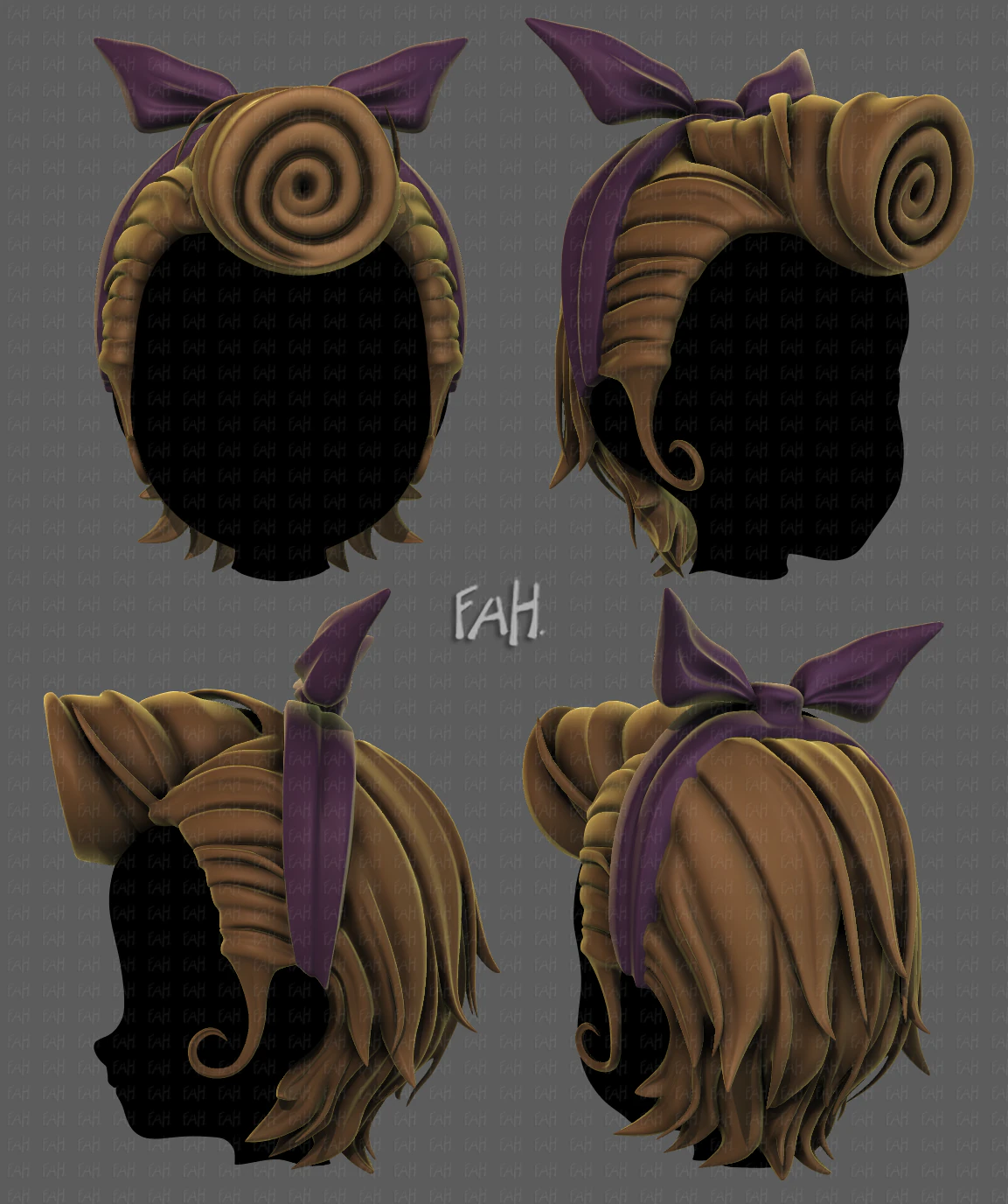 Acconciatura 3d per ragazza v82 Modello 3D .c4d .max .obj .3ds .fbx .stl .blend