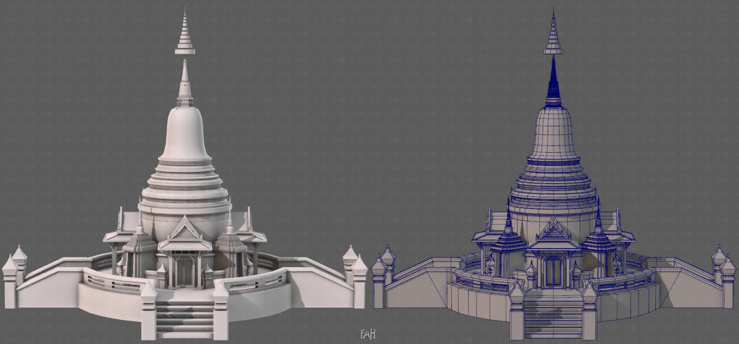 pagode v04 Modelo 3D .c4d .max .obj .3ds .fbx .stl .blend 