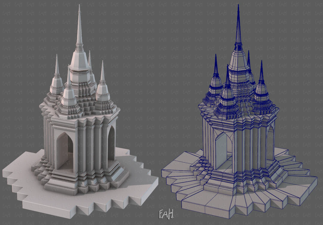 pagode v06 3D Model .c4d .max .obj .3ds .fbx .stl .blend 