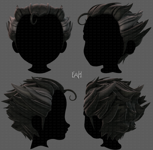3d hair style for boy v62 Modello 3D .c4d .max .obj .3ds .fbx .stl .blend 