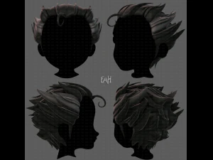 Estilo de cabelo 3D para menino v62 Modelo 3D
