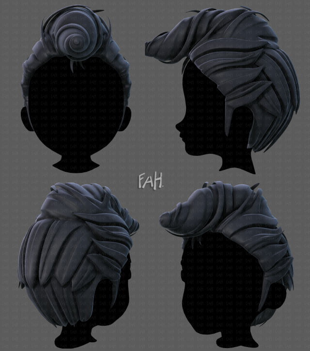 3d hair style for boy v65 3D 모델 .c4d .max .obj .3ds .fbx .stl .blend 